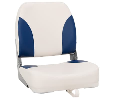 vidaXL 2 pcs conjunto assento barco dobrável 41x36x48 cm azul e branco