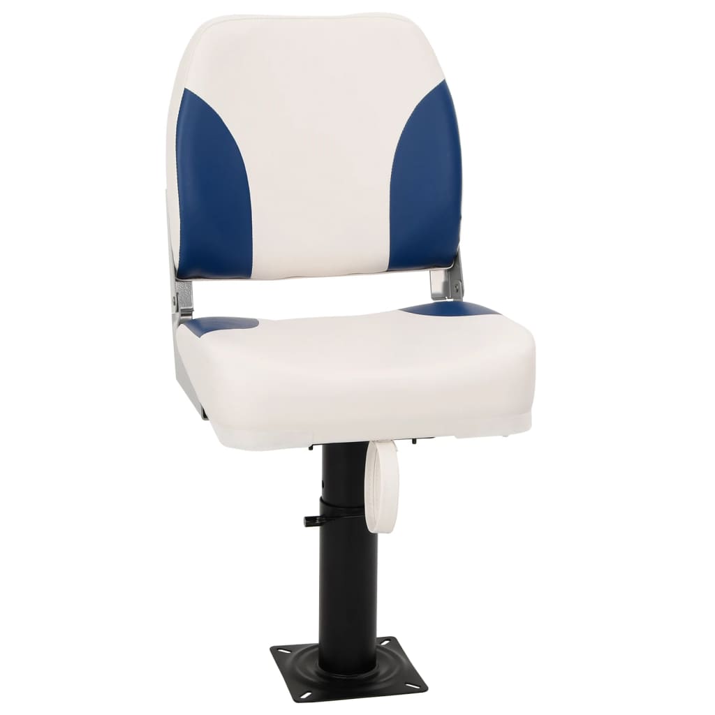 2-tlg. Bootssitz-Set Klappbar Blau und Weiß 41x36x48 cm