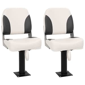 Zložljiv sedež za čoln 2 kompleta z nizkim naslonjalom