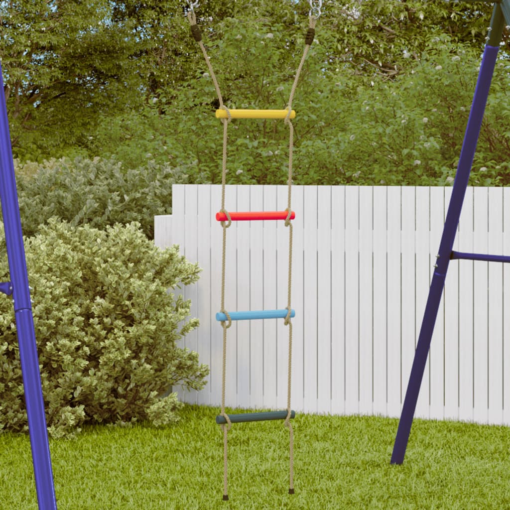 vidaXL Scară din funie pentru copii cu 4 trepte, multicolor