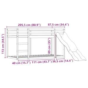 Patrová postel se skluzavkou a závěsy bílá a černá 80 x 200 cm - obrázek 16