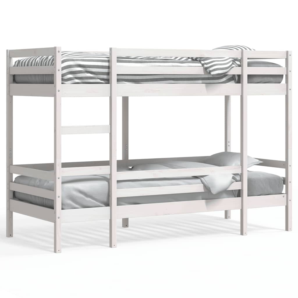 E-shop vidaXL Poschodová posteľ biela 80x200 cm borovicový masív