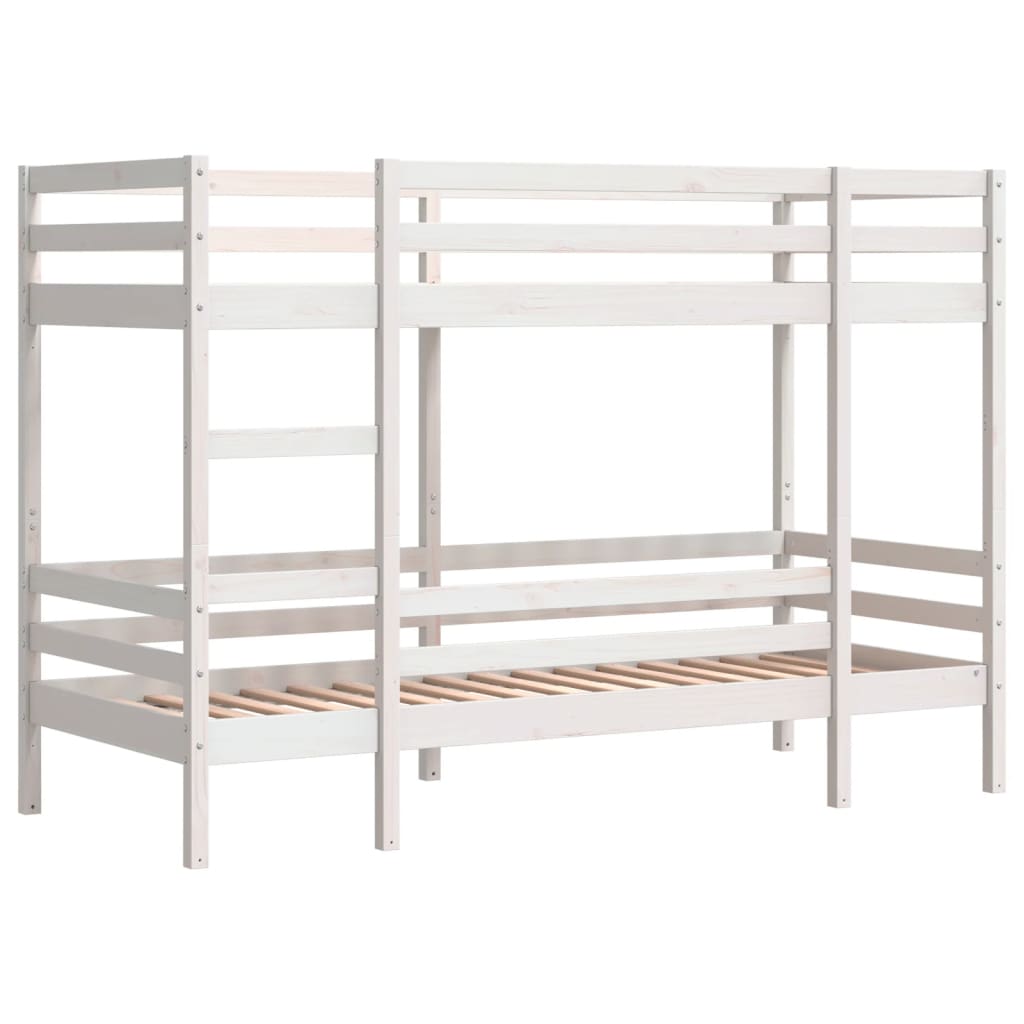 vidaXL Stapelbed 90x190 cm massief grenenhout wit afbeelding