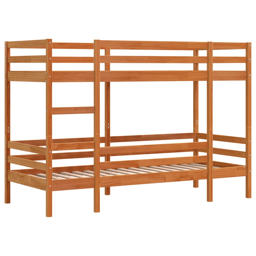 vidaXL Stapelbed massief grenenhout wasbruin 75x190 cm afbeelding