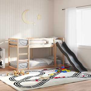 Pograd s toboganom in lestvijo 80x200 cm trdna borovina