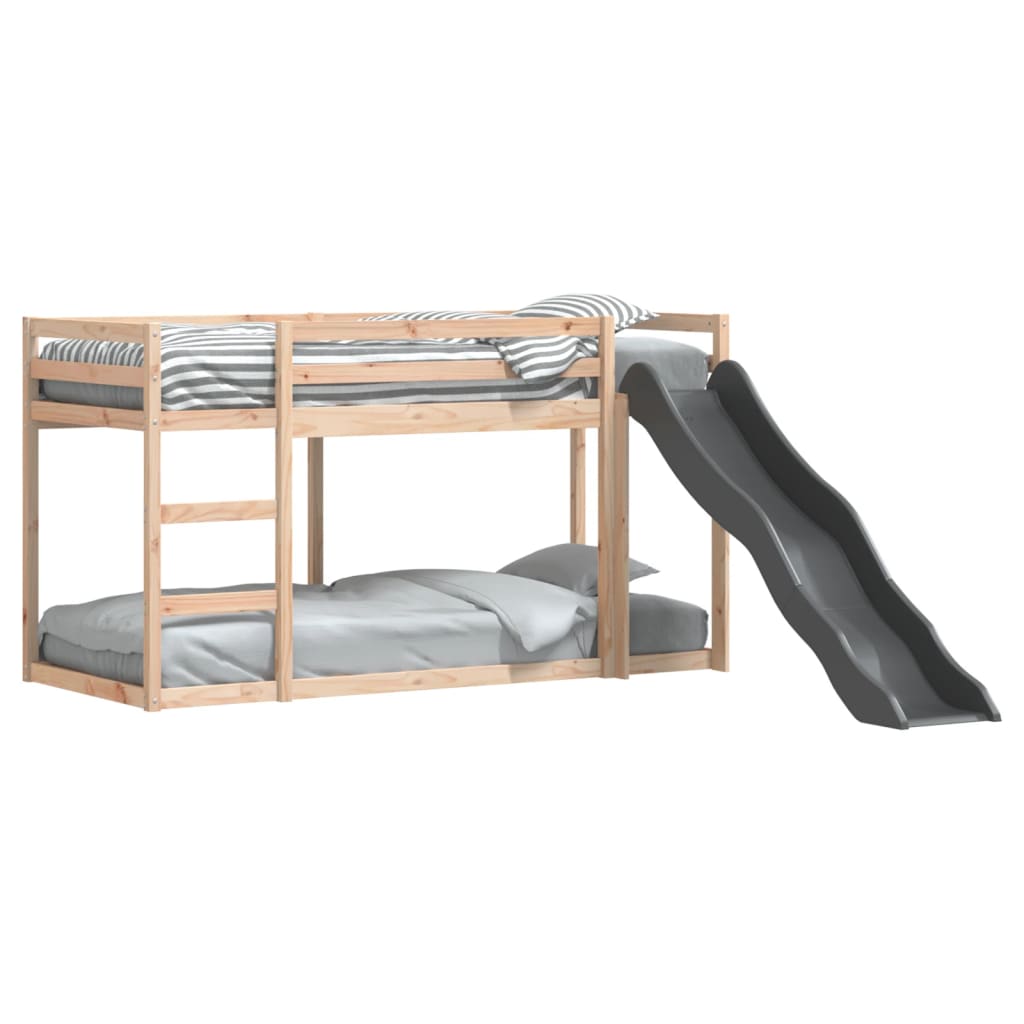  Bunk Bed with Slide and Ladder Loft Bed Kids Bed Frame Solid Wood Pine vidaXL
