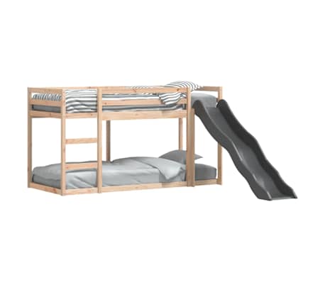 vidaXL Etagenbett mit Rutsche und Leiter 90x190 cm Massivholz Kiefer