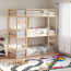  vidaXL tömör fenyőfa háromszintes ágy 90 x 200 cm termék 2. képe