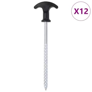 Stanové kolíky 12 ks 17 cm Ø 7 mm pozinkovaná ocel - obrázek 1