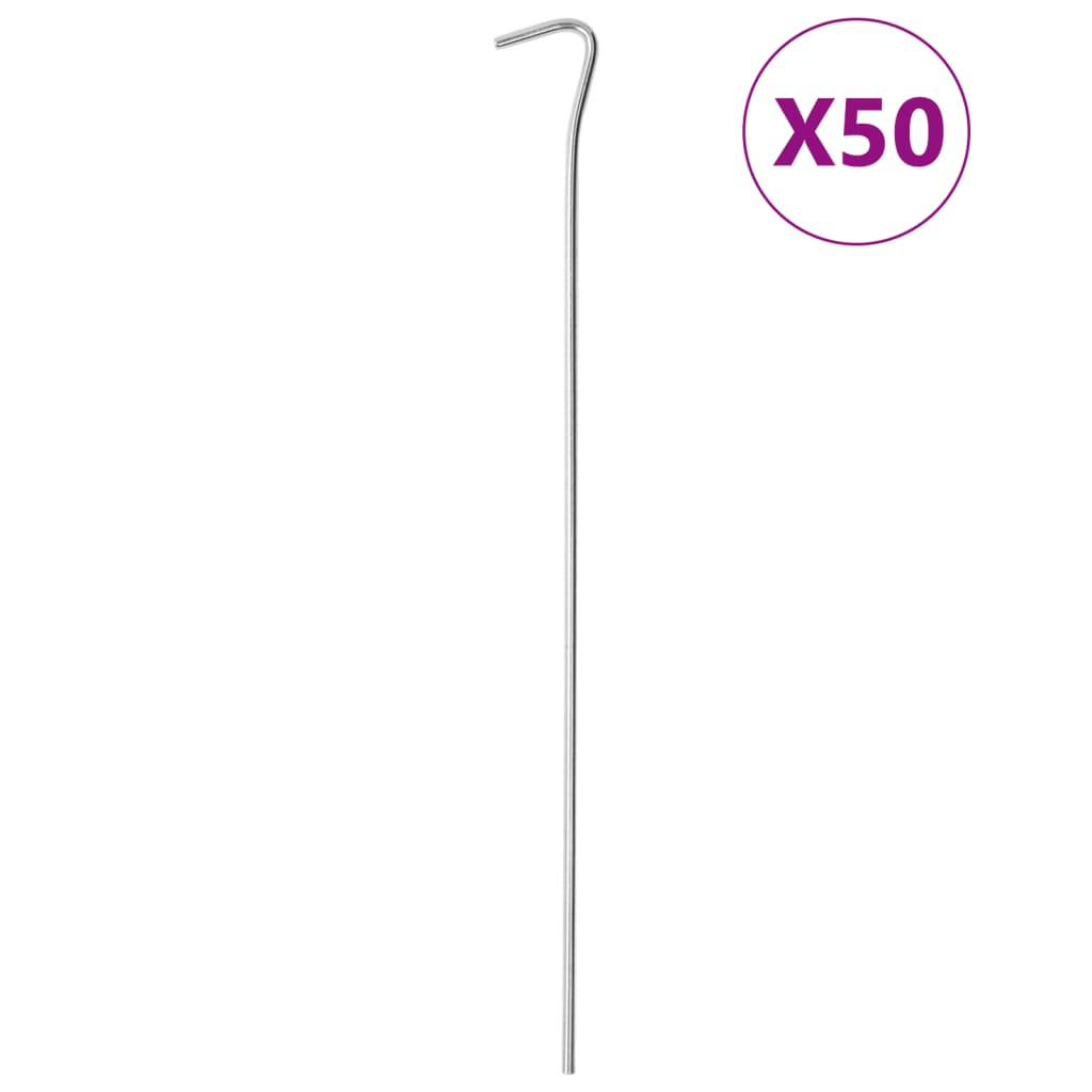 vidaXL Țăruși de cort, 50 buc., 30 cm, Ø4 mm, oțel galvanizat
