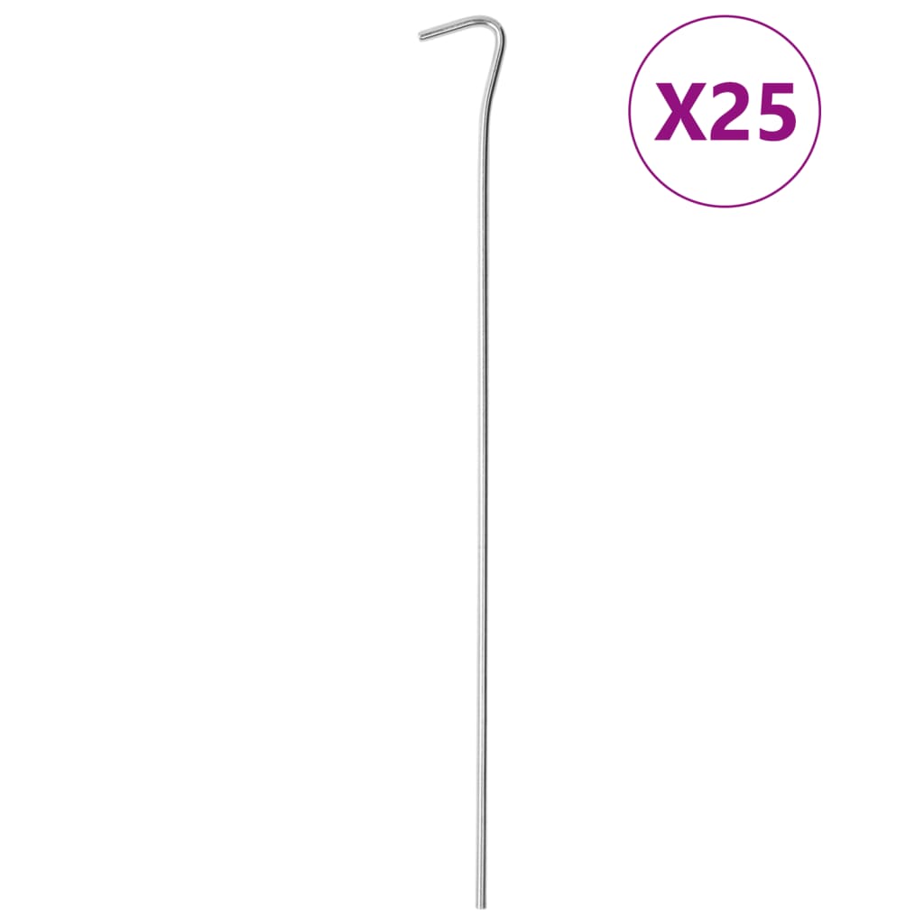 vidaXL Țăruși de cort, 25 buc., 30 cm, Ø4 mm, oțel galvanizat