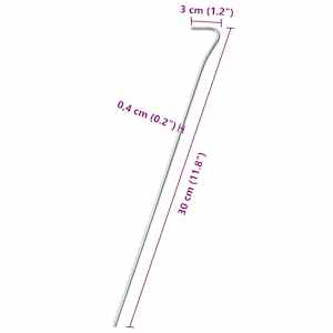 Stanové kolíky 25 ks 30 cm Ø 4 mm pozinkovaná ocel - obrázek 5