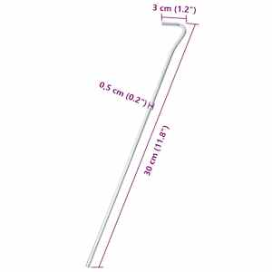 Stanové kolíky 50 ks 30 cm Ø 5 mm pozinkovaná ocel - obrázek 5