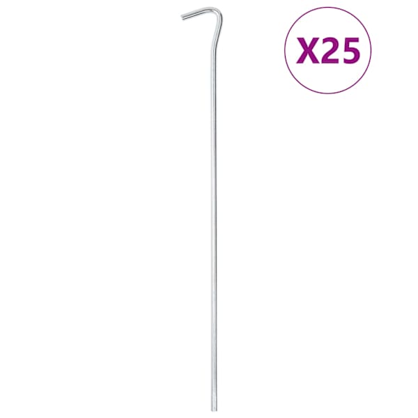 vidaXL telgivaiad 25 tk, 30 cm &Oslash;5 mm, tsingitud teras