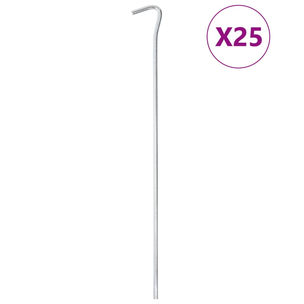 vidaXL Țăruși de cort, 25 buc., 30 cm, Ø5 mm, oțel galvanizat