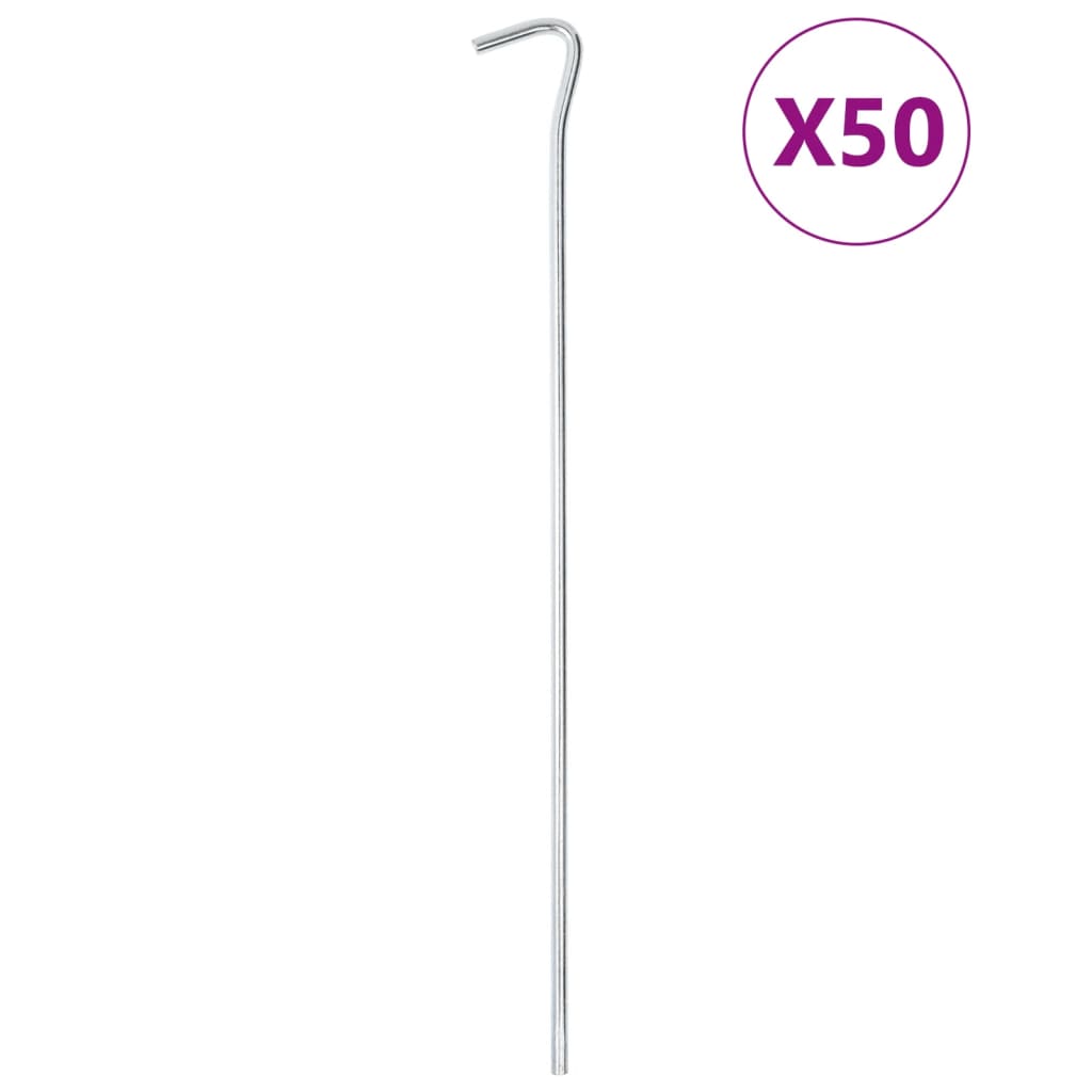 vidaXL Țăruși de cort, 50 buc., 30 cm, Ø7 mm, oțel galvanizat