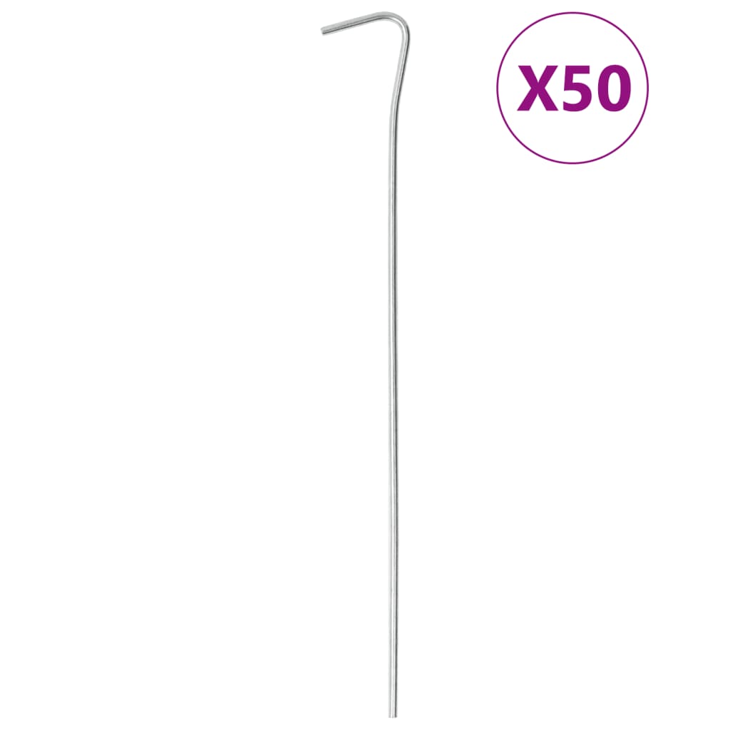 vidaXL Țăruși de cort, 50 buc., 23 cm, Ø3 mm, oțel galvanizat