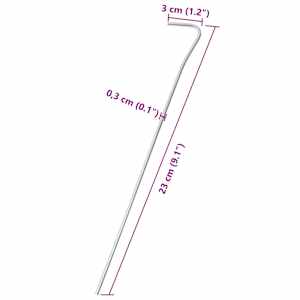 Stanové kolíky 50 ks 23 cm Ø 3 mm pozinkovaná ocel - obrázek 5