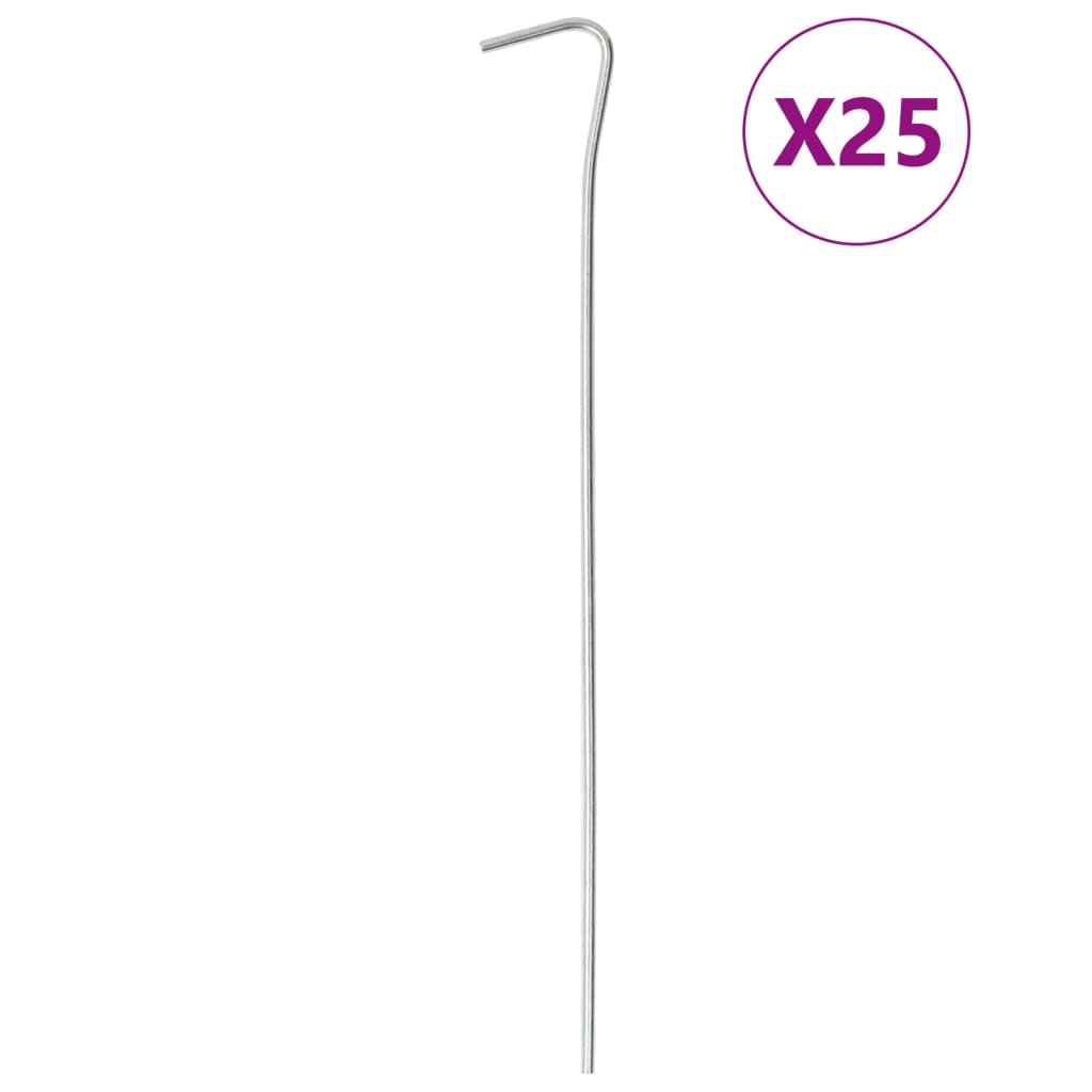 vidaXL Țăruși de cort, 25 buc., 23 cm, Ø3 mm, oțel galvanizat