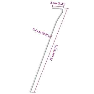 Stanové kolíky 50 ks 23 cm Ø 4 mm pozinkovaná ocel - obrázek 5