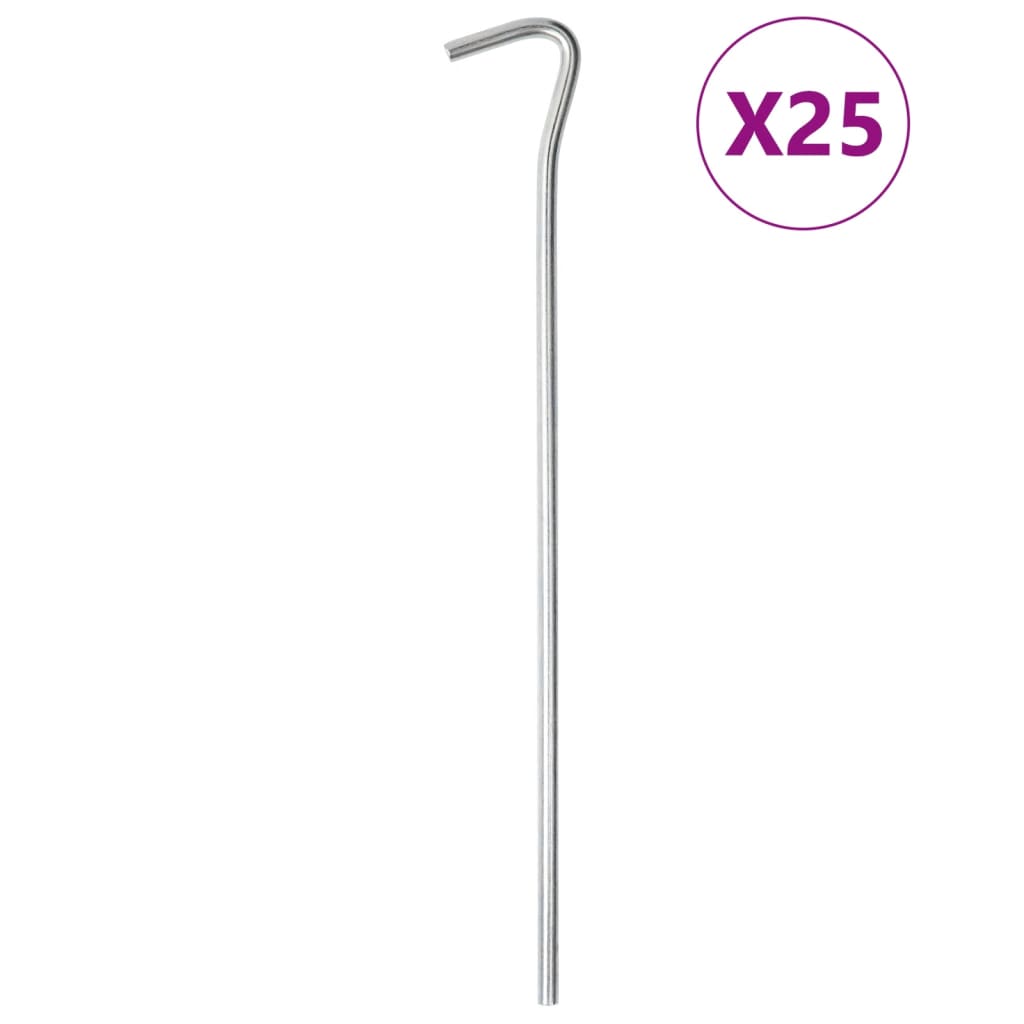 vidaXL Țăruși de cort, 25 buc., 23 cm, Ø5 mm, oțel galvanizat