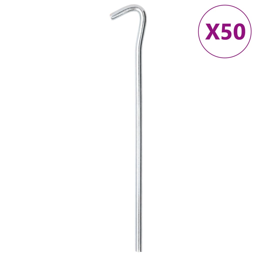 vidaXL Țăruși de cort, 50 buc., 23 cm, Ø7 mm, oțel galvanizat