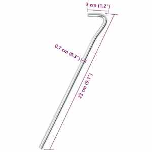 Stanové kolíky 25 ks 23 cm Ø 7 mm pozinkovaná ocel - obrázek 5