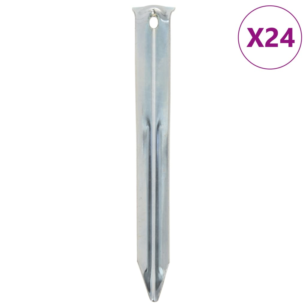 vidaXL Țăruși de cort, 24 buc., 17 cm, Ø20 mm, oțel galvanizat