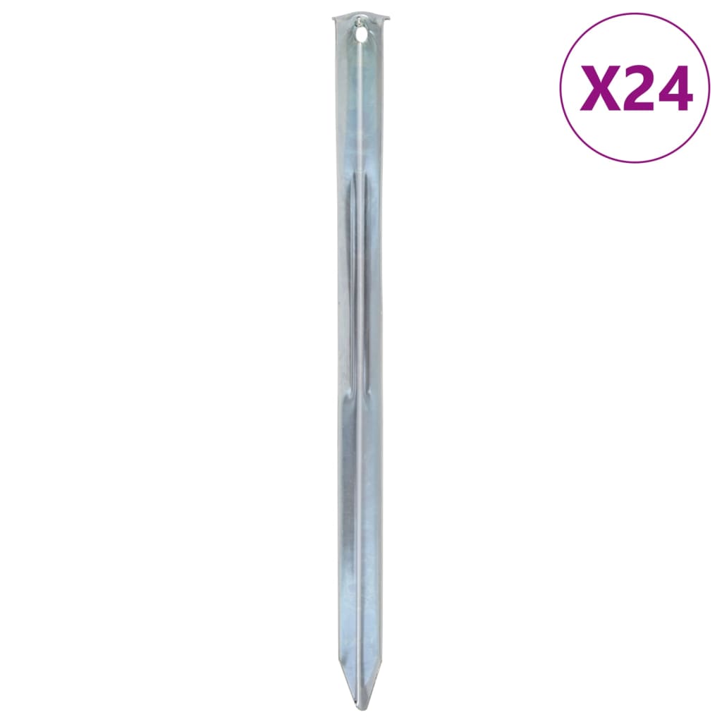 vidaXL Țăruși de cort, 24 buc., 30 cm, Ø20 mm, oțel galvanizat