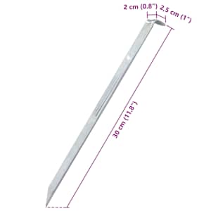 Stanové kolíky 24 ks 30 cm Ø 20 mm pozinkovaná ocel - obrázek 7