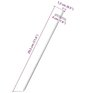 Stanové kolíky 24 ks 29,5 cm Ø 6 mm pozinkovaná ocel - obrázek 5