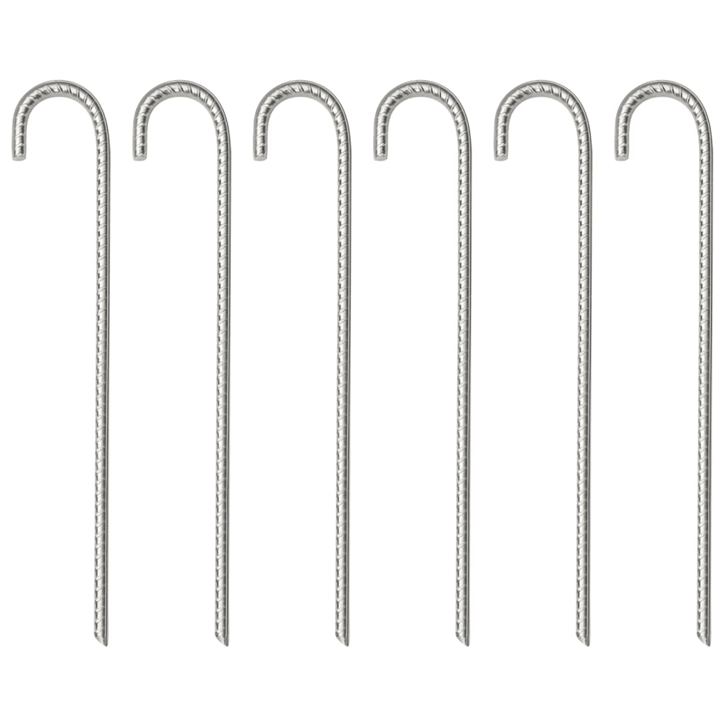 vidaXL Țăruși de cort, 6 buc., 37 cm, Ø10 mm, oțel galvanizat