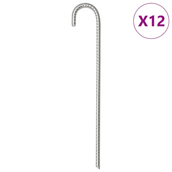 vidaXL telgivaiad 12 tk, 37 cm &Oslash;10 mm, tsingitud teras