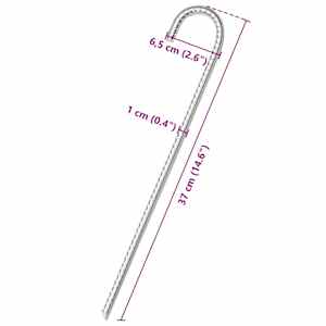 Stanové kolíky 12 ks 37 cm Ø 10 mm pozinkovaná ocel - obrázek 5