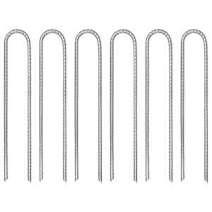 Klini za šotor 6 kosov U oblika 30 cm Ø7 mm pocinkano jeklo