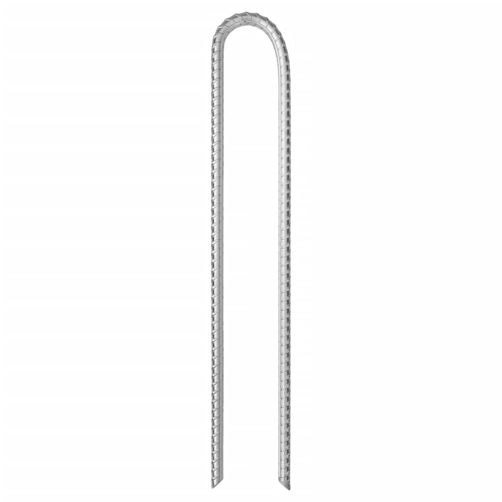 vidaXL 12 db U-alakú horganyzott acél sátorcövek 37 cm Ø10 mm