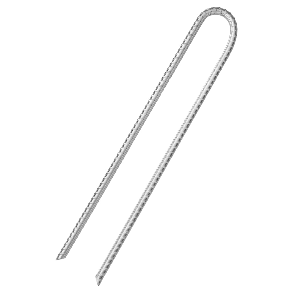 Thumbnail - vidaXL Zeltheringe 12 Stk. U-Form 37 cm Ø10 mm Verzinkter Stahl