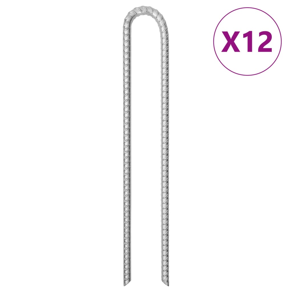 vidaXL Țăruși de cort, 12 buc., 41,5 cm, Ø12 mm, oțel galvanizat