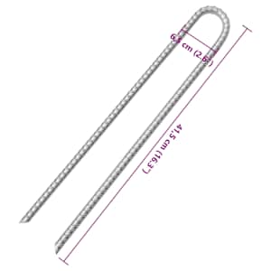 Stanové kolíky 12 ks ve tvaru U 41,5 cm Ø12 mm pozinkovaná ocel - obrázek 5