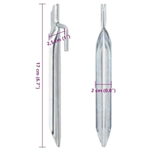 Stanové kolíky 24 ks ve tvaru V 17 cm Ø 20 mm pozinkovaná ocel - obrázek 6