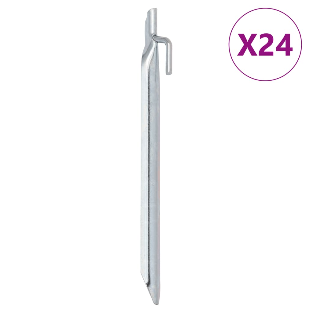 vidaXL Țăruși de cort 24 buc., formă V, 24 cm, Ø20 mm, oțel galvanizat