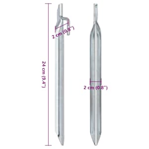 Stanové kolíky 24 ks ve tvaru V 24 cm Ø 20 mm pozinkovaná ocel - obrázek 6