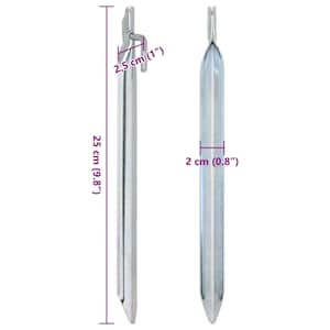 Stanové kolíky 24 ks ve tvaru V 25 cm Ø 20 mm pozinkovaná ocel - obrázek 6