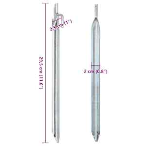 Stanové kolíky 24 ks ve tvaru V 29,5 cm Ø20 mm pozinkovaná ocel - obrázek 6
