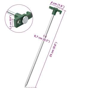 Stanové kolíky 24 ks 25 cm 7 mm pozinkovaná ocel a PP - obrázek 6