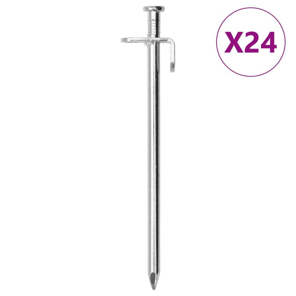 vidaXL Tarusi de cort, 24 buc., 19,5 cm, O8 mm, otel galvanizat