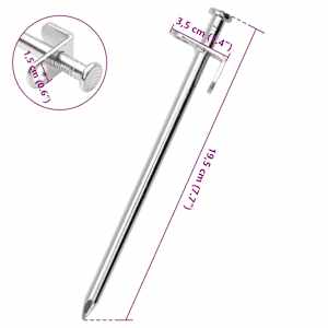Stanové kolíky 24 ks 19,5 cm 8 mm pozinkovaná ocel - obrázek 6