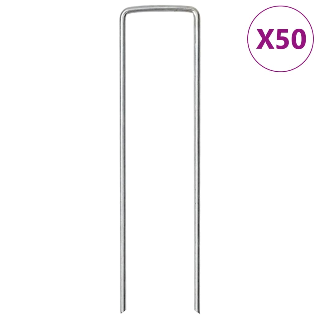 vidaXL Bodenanker 50 Stk. U-Form 15x3,5 cm Verzinkter Stahl