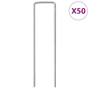 Zemní kolíky tvaru U 50 ks 15 x 3,5 cm pozinkovaná ocel - obrázek 1
