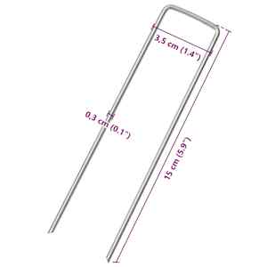 Zemní kolíky tvaru U 50 ks 15 x 3,5 cm pozinkovaná ocel - obrázek 5